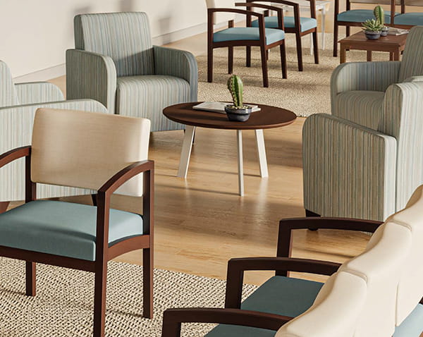 Lesro reception seating featured in New Jersey healthcare facility