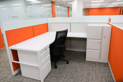 Work Station with Desk, Chair, and Storage
