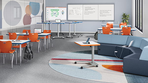 Classroom desks from CEI Education at a New Jersey school