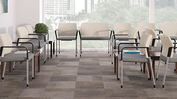 3D rendering of medical office with CEI Healthcare furniture