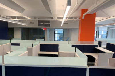 Work Stations with Desks, Chairs, and Storage